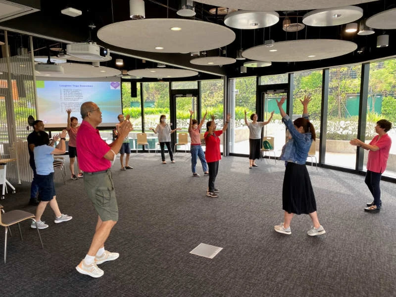 Laughter Yoga session at National Library Board